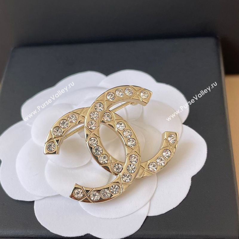 Chanel Strass CC Brooch Gold 2025 0509 (YF-250509080)