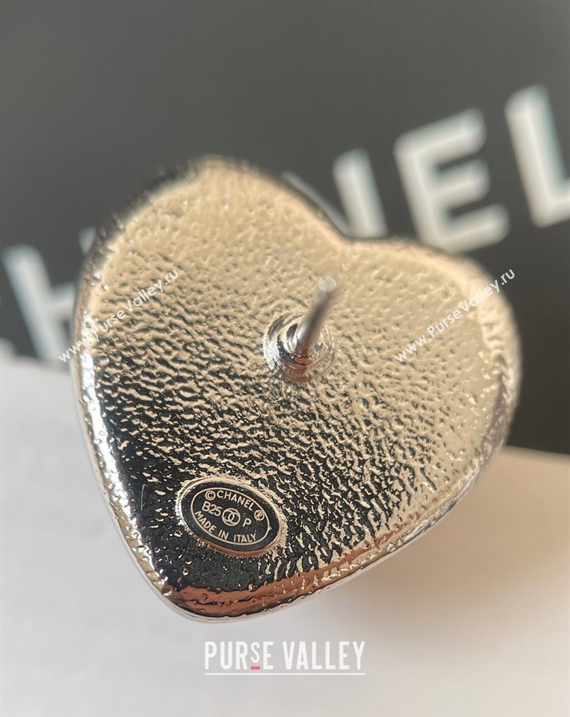 Chanel Heart Stud Earrings Light Blue 2025 0509 (YF-250509089)