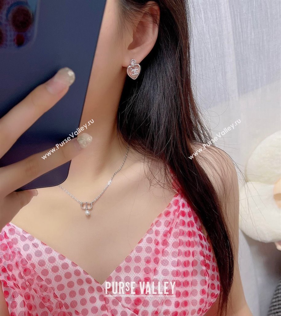 Chanel Heart Short Earrings Light Pink 2025 0509 (YF-250509090)