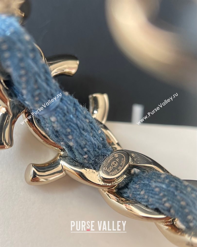 Chanel Chain Denim Hoop Earrings Blue 2025 0509 (YF-250509092)