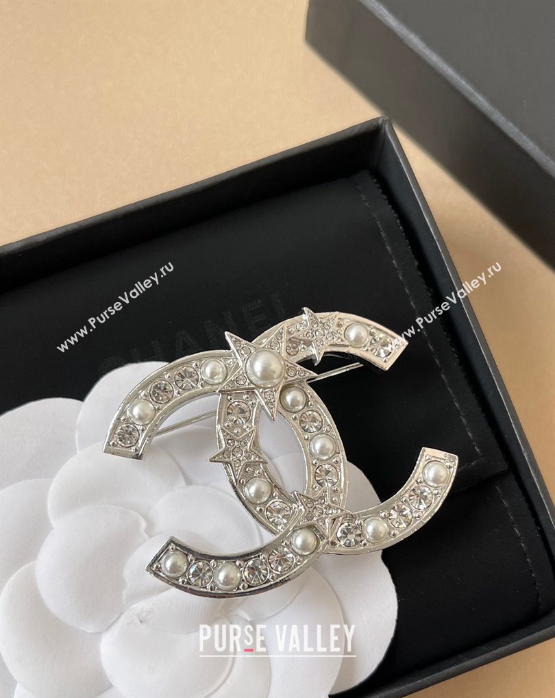 Chanel Strass Star CC Brooch Silver 2025 0509 (YF-250509096)