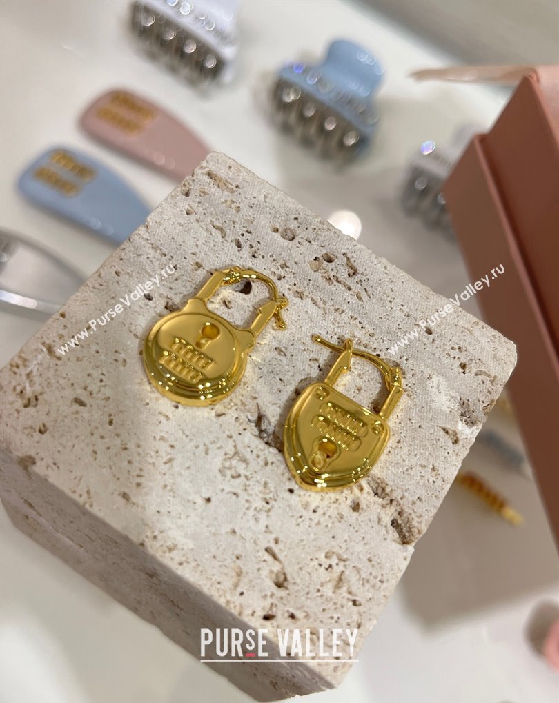 Miu Miu Lock Earrings Gold 2025 0509 (YF-250509098)
