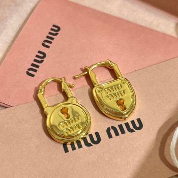 Miu Miu Lock Earrings Gold 2025 0509 (YF-250509098)