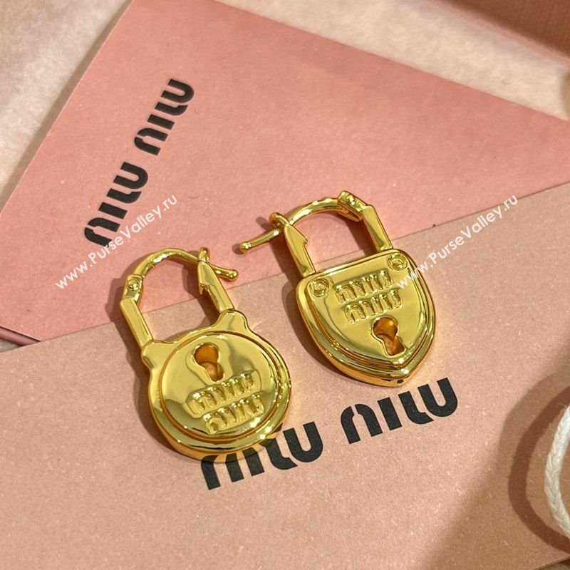 Miu Miu Lock Earrings Gold 2025 0509 (YF-250509098)