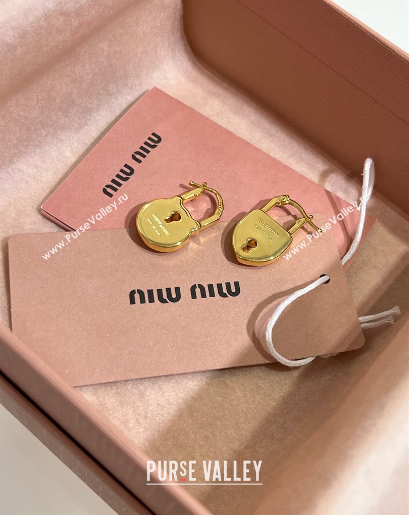 Miu Miu Lock Earrings Gold 2025 0509 (YF-250509098)