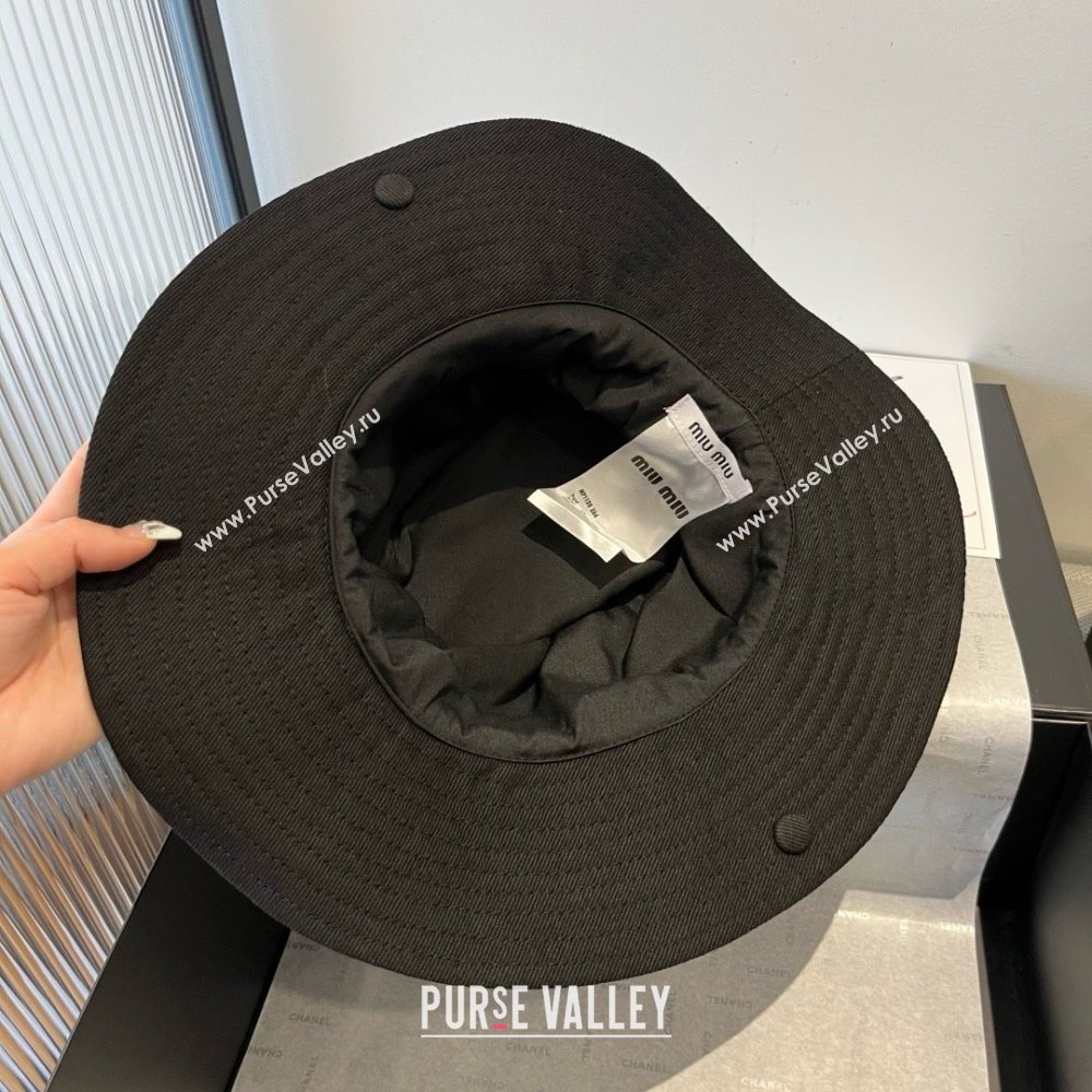 Miu Miu Denim Hat M050902 Black 2025 (A-25050902)