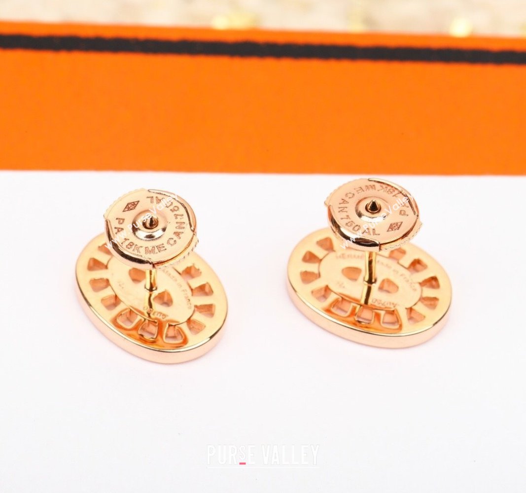 Hermes Chaine dAncre Stud Earrings with Strass Gold 2025 0510 (YF-25051001)