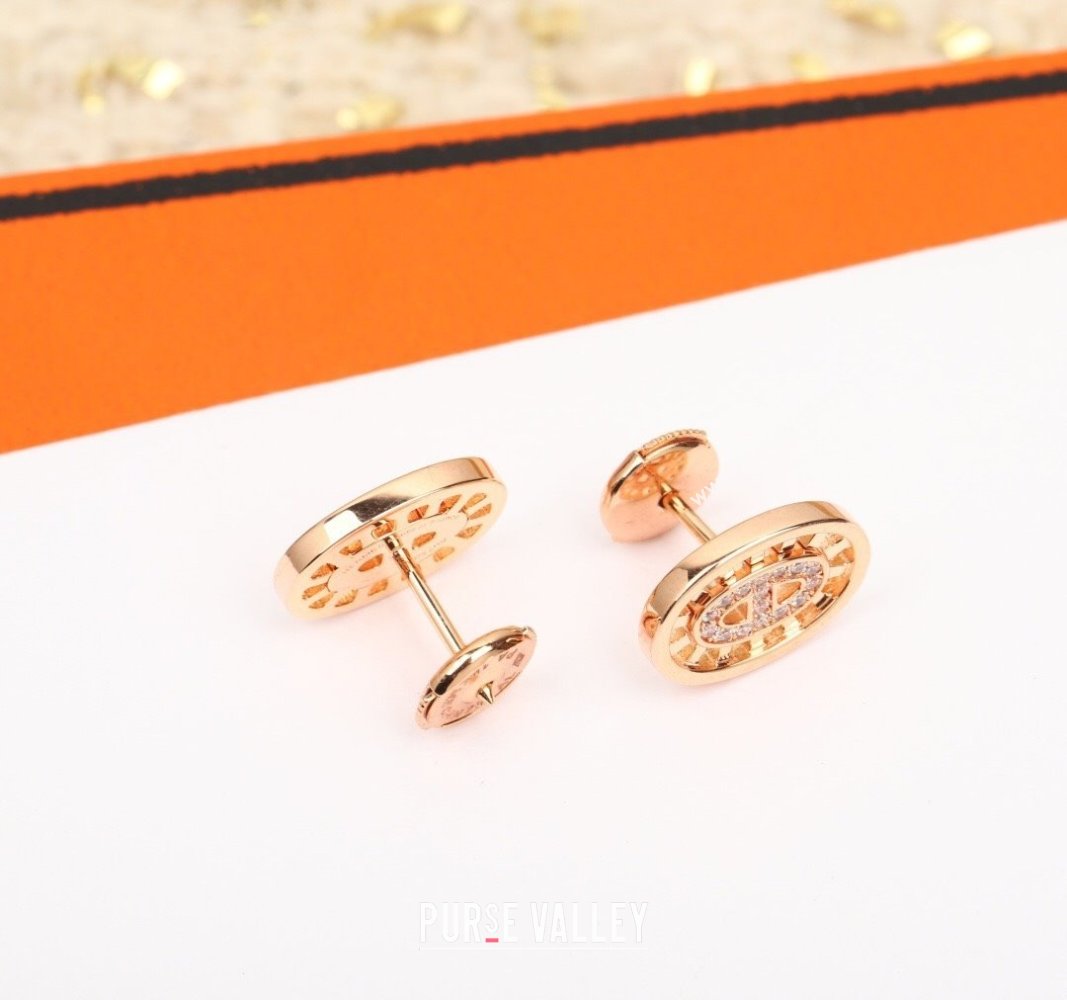 Hermes Chaine dAncre Stud Earrings with Strass Gold 2025 0510 (YF-25051001)