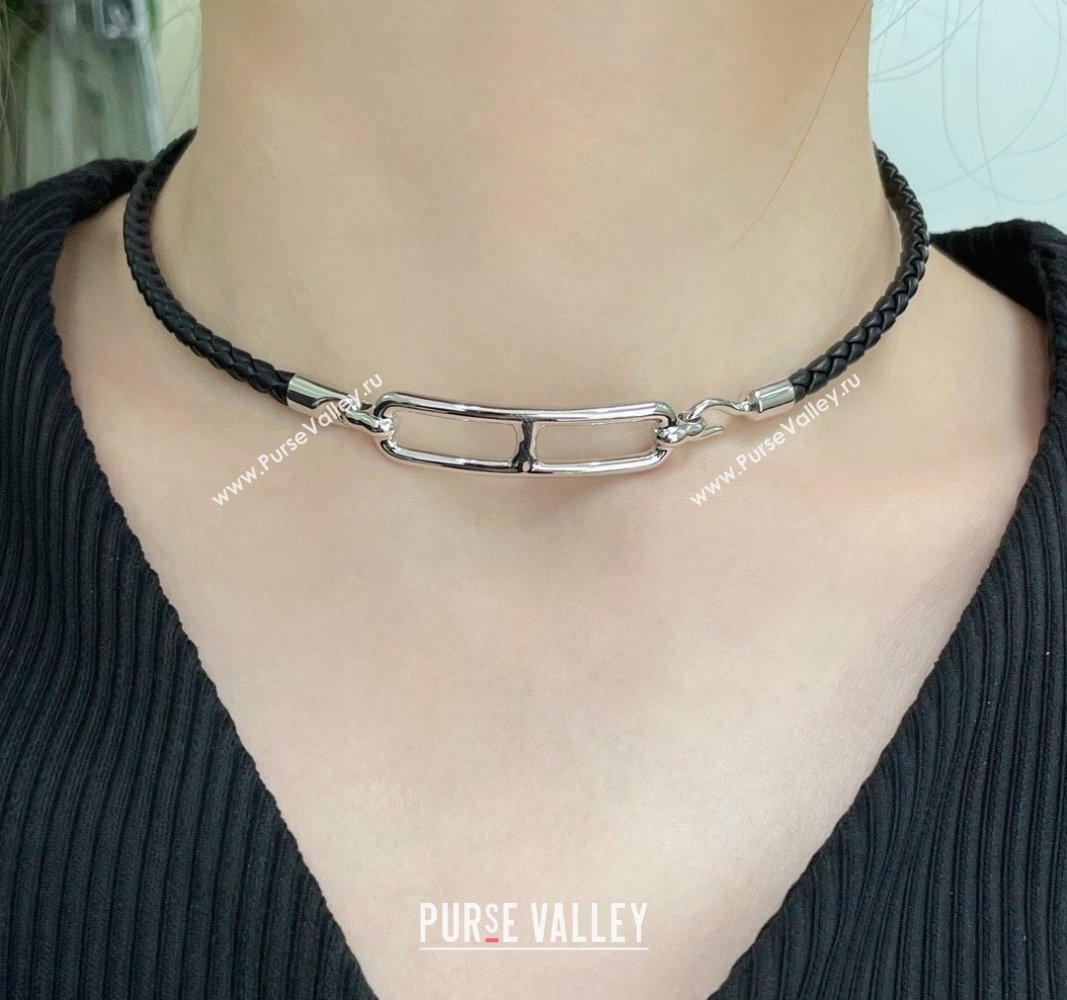 Hermes Roulis Double Tour Calfskin bracelet Black/Yellow Gold 2025 0510 (YF-25051004)