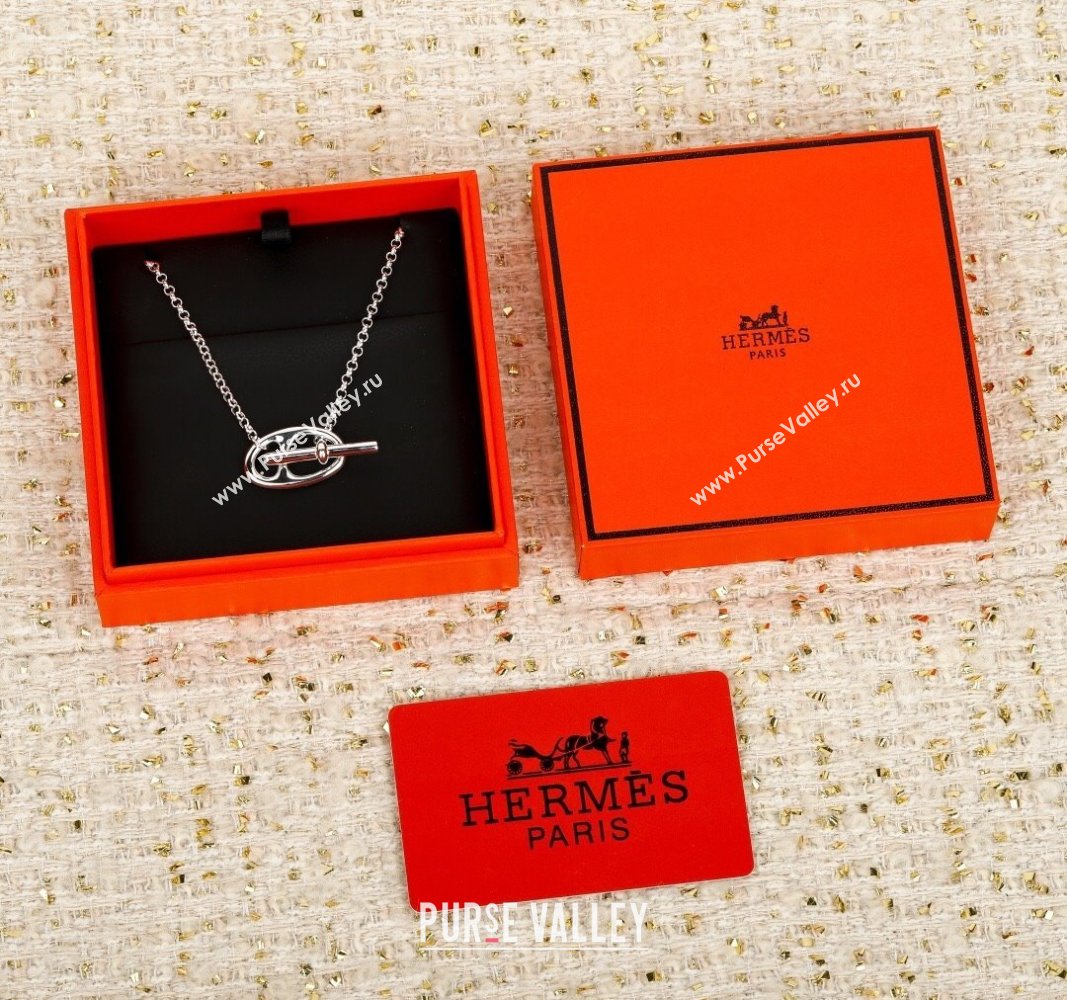 Hermes Chaine dAncre Short Peandant Necklace Silver 2025 051003 (YF-25051015)