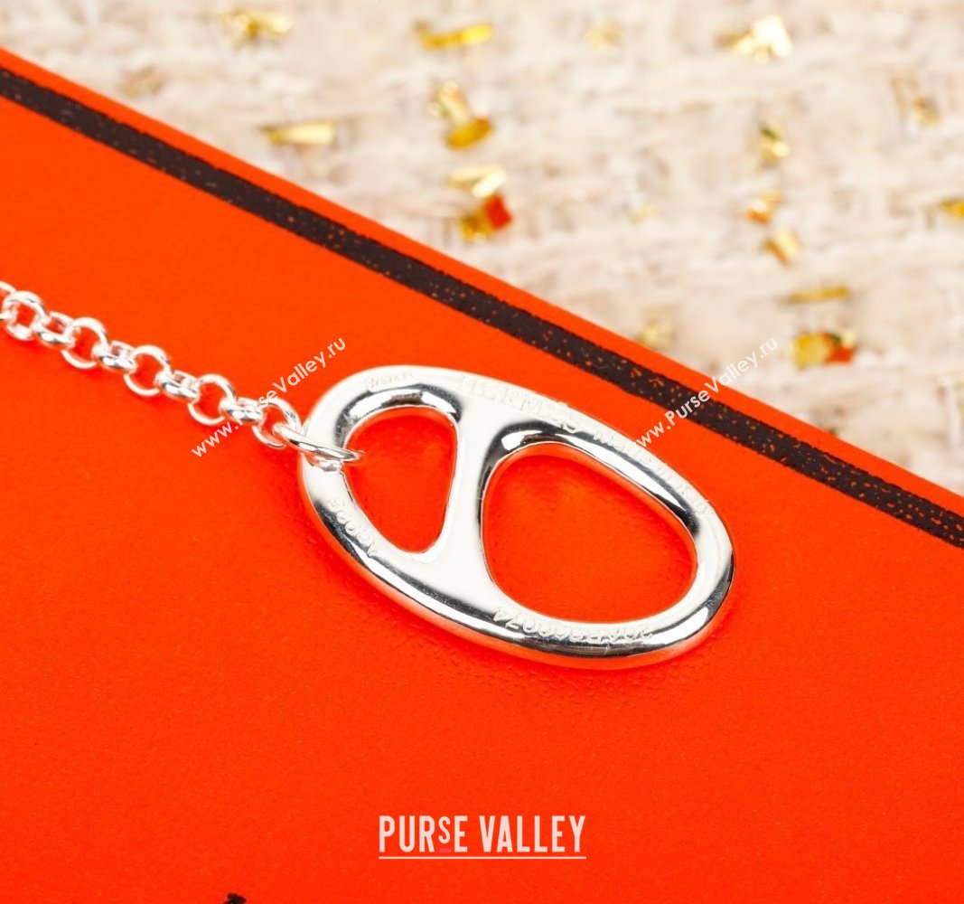 Hermes Chaine dAncre Short Peandant Necklace Silver 2025 051003 (YF-25051015)