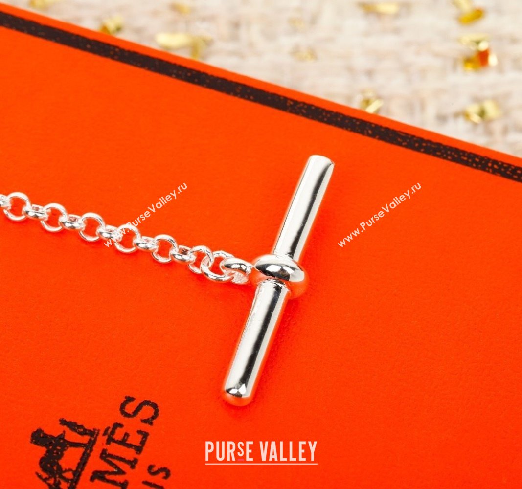 Hermes Chaine dAncre Short Peandant Necklace Silver 2025 051003 (YF-25051015)