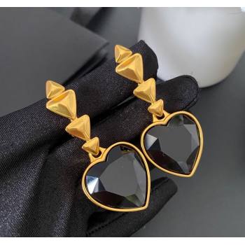 Saint Laurent Heart Earrings Black 2025 0509 (YF-250509106)