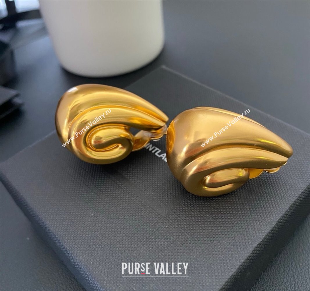 Saint Laurent Spiral Earrings Gold 2025 0509 (YF-250509108)