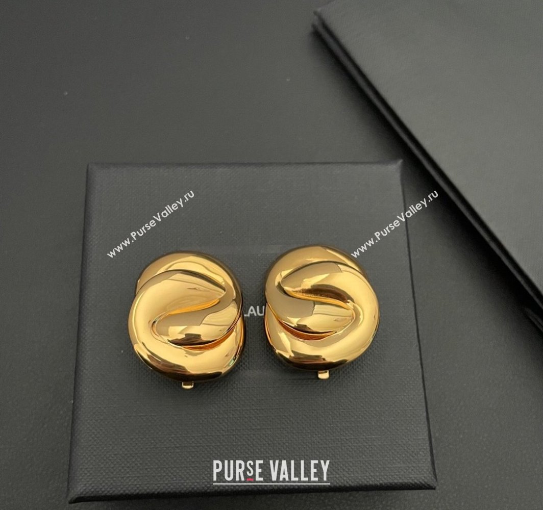 Saint Laurent Twist Stud Earrings Gold 2025 0509 (YF-250509109)