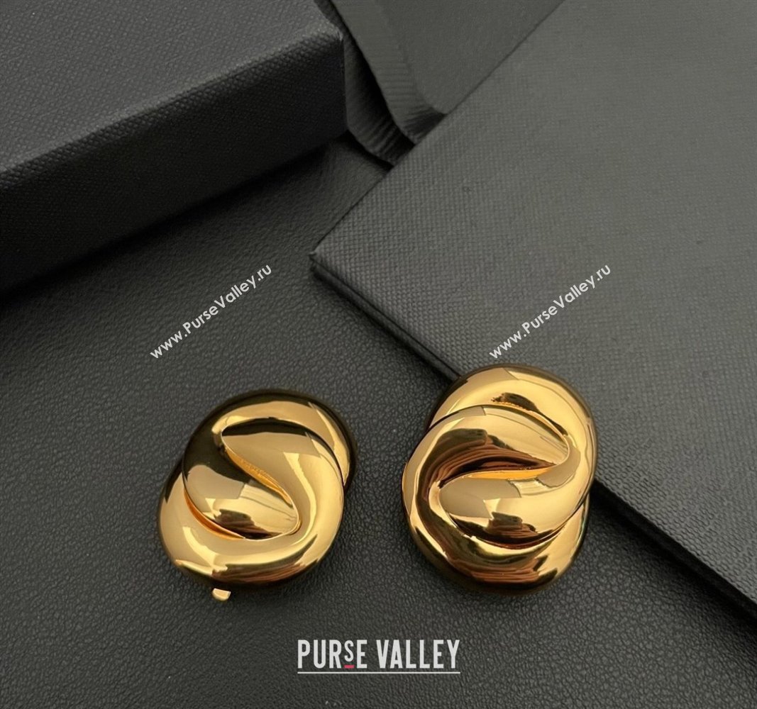 Saint Laurent Twist Stud Earrings Gold 2025 0509 (YF-250509109)