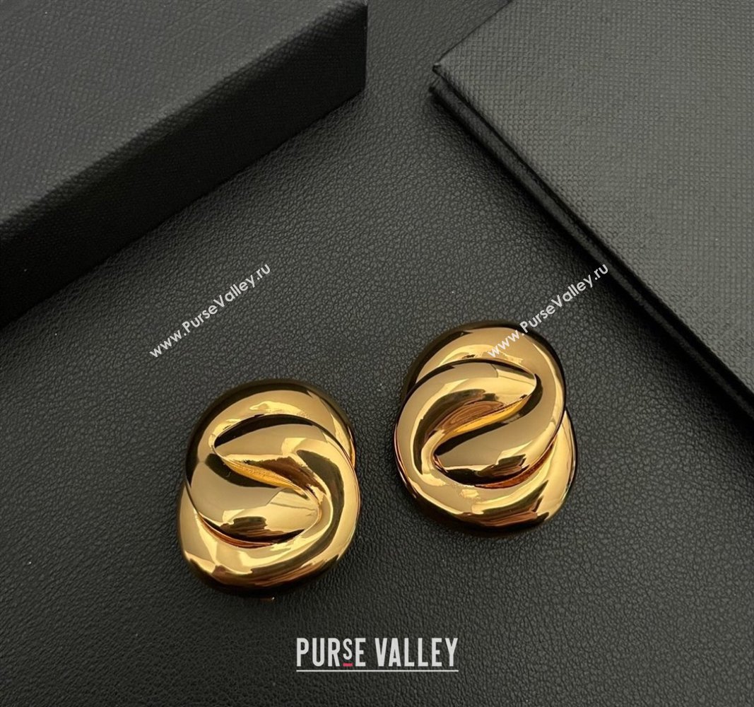 Saint Laurent Twist Stud Earrings Gold 2025 0509 (YF-250509109)