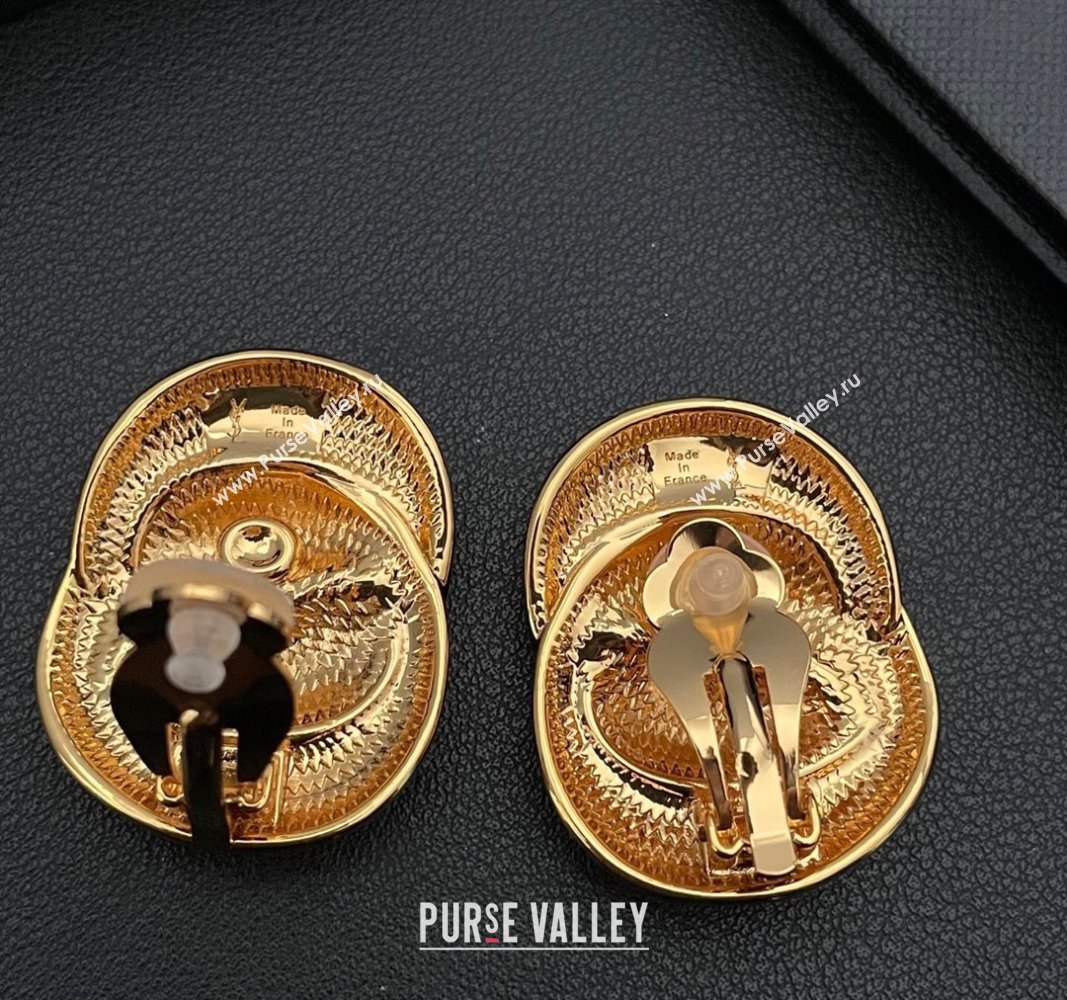 Saint Laurent Twist Stud Earrings Gold 2025 0509 (YF-250509109)