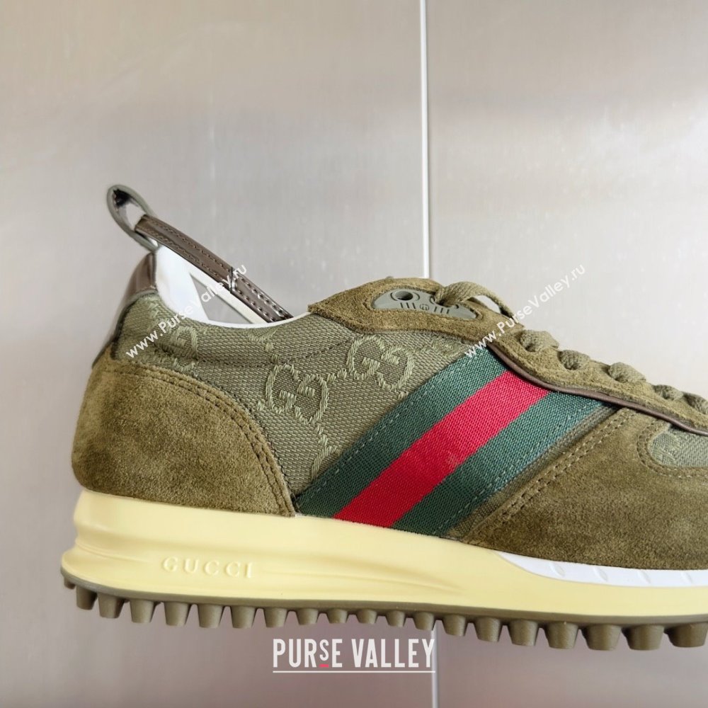 Gucci Re-Motion Sneaker in Suede GG Nylon 840291 Dark Green 2025 (KL-25051402)