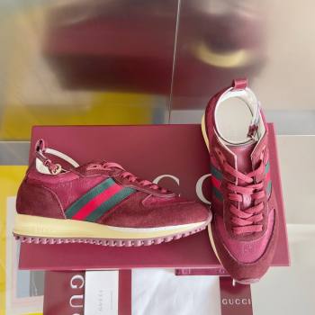 Gucci Re-Motion Sneaker in Suede GG Nylon 840291 Rosso Ancora Red 2025 (KL-25051403)