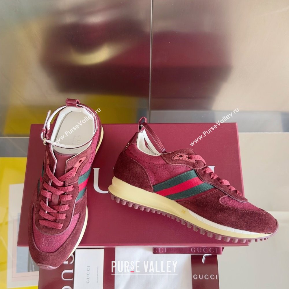 Gucci Re-Motion Sneaker in Suede GG Nylon 840291 Rosso Ancora Red 2025 (KL-25051403)