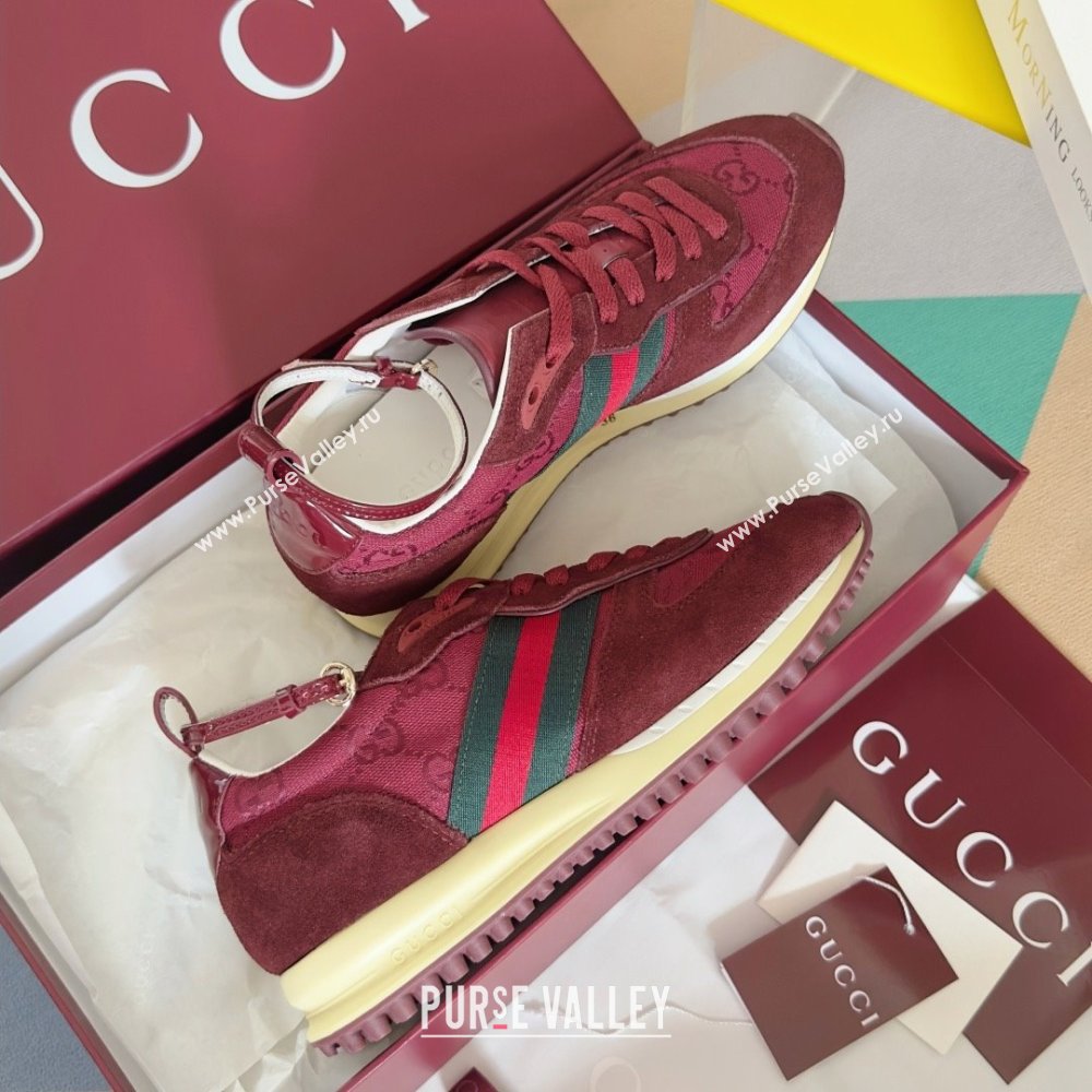 Gucci Re-Motion Sneaker in Suede GG Nylon 840291 Rosso Ancora Red 2025 (KL-25051403)
