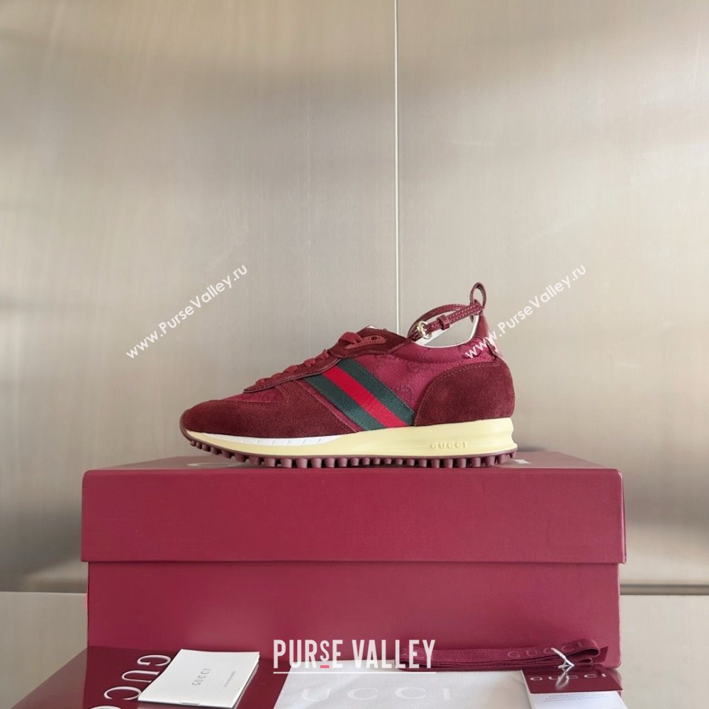 Gucci Re-Motion Sneaker in Suede GG Nylon 840291 Rosso Ancora Red 2025 (KL-25051403)