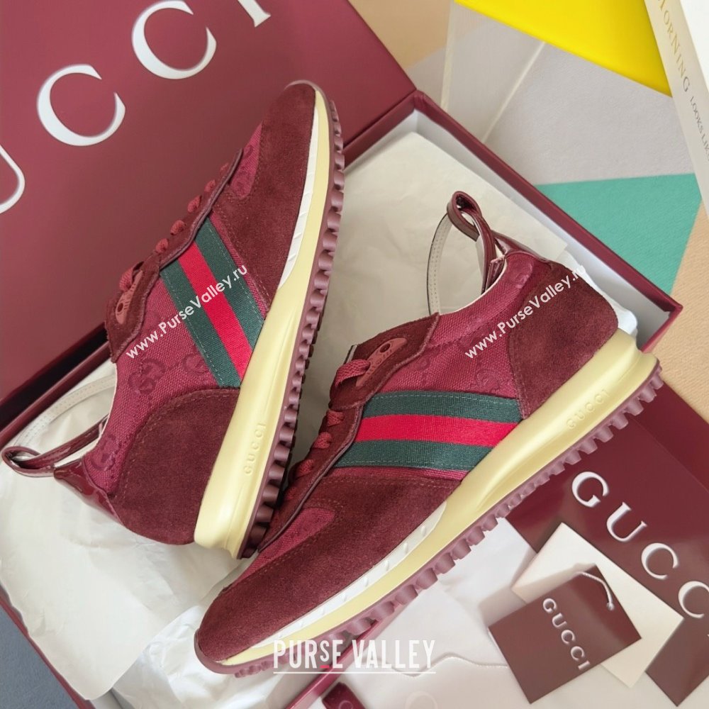 Gucci Re-Motion Sneaker in Suede GG Nylon 840291 Rosso Ancora Red 2025 (KL-25051403)