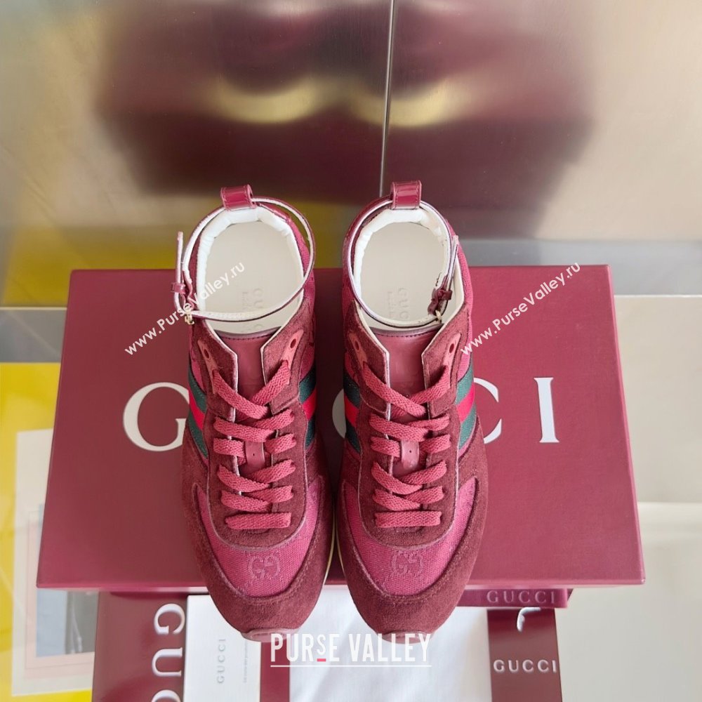Gucci Re-Motion Sneaker in Suede GG Nylon 840291 Rosso Ancora Red 2025 (KL-25051403)