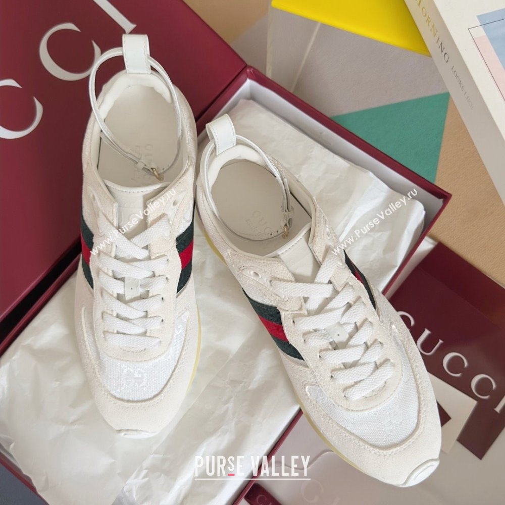Gucci Re-Motion Sneaker in Suede GG Nylon 840291 White 2025 (KL-25051404)