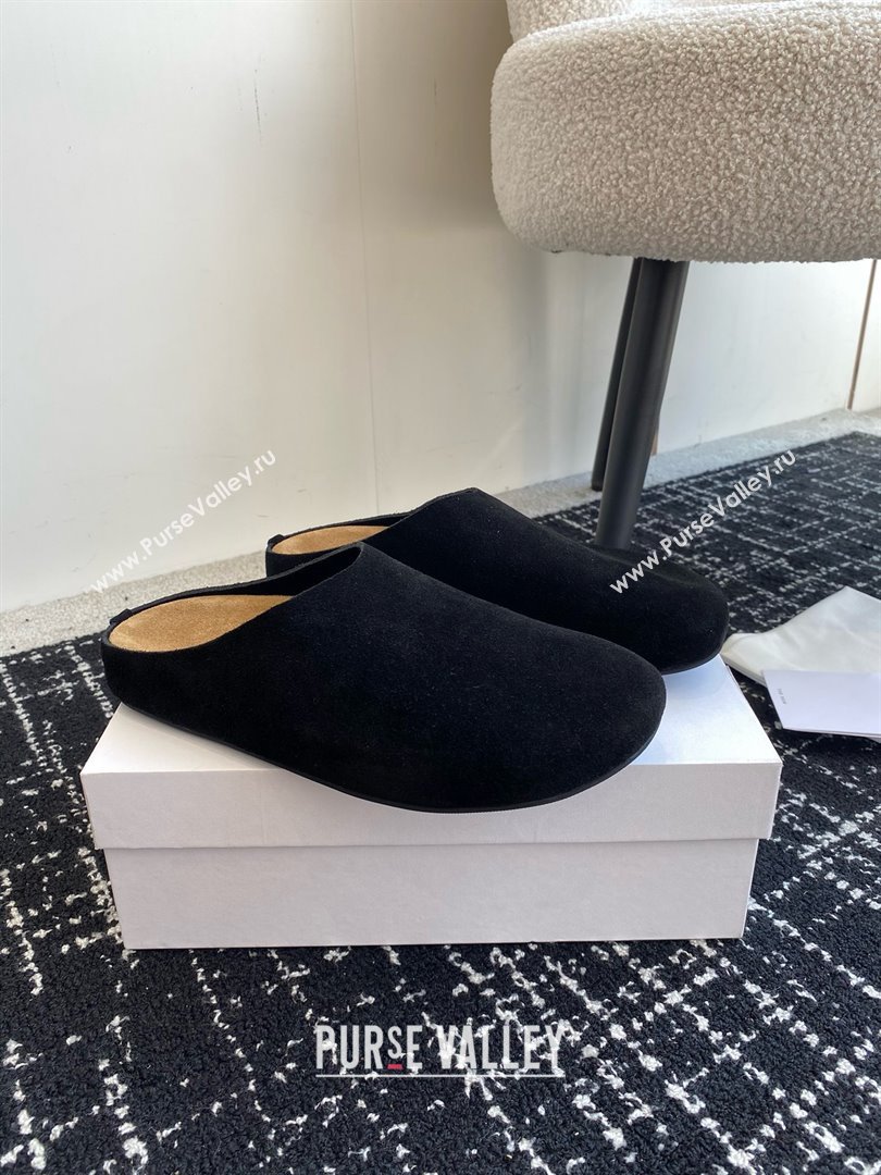 The Row Huge Mule in Suede Black 2025 (KL-25051517)