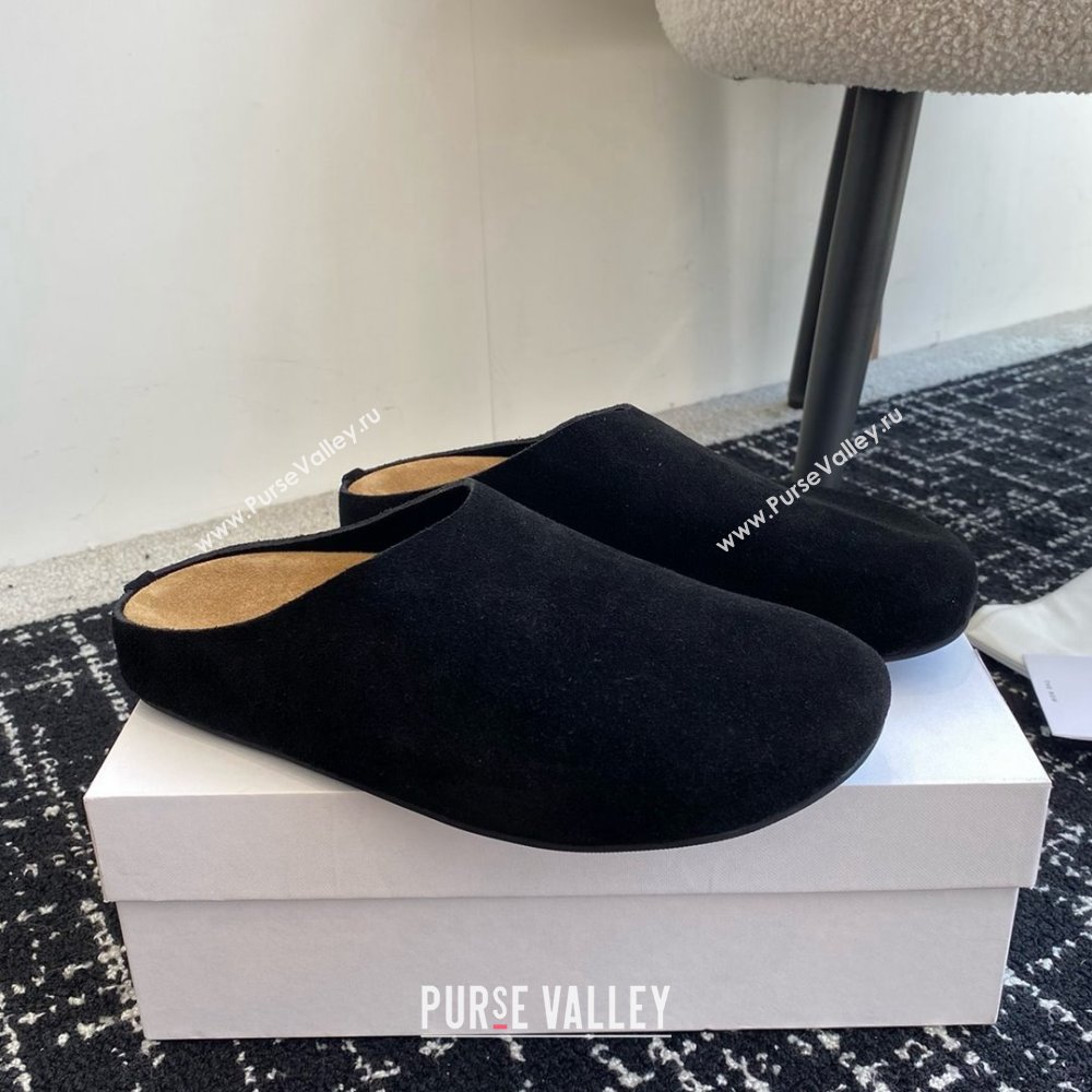 The Row Huge Mule in Suede Black 2025 (KL-25051517)
