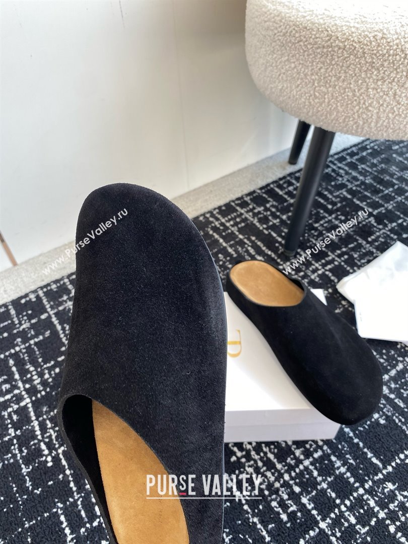 The Row Huge Mule in Suede Black 2025 (KL-25051517)