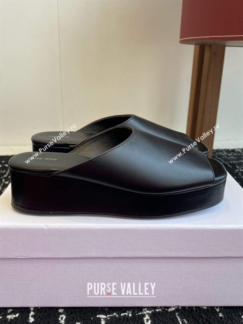 The Row Emi Flatform Sandal in Black Lambskin 5.5cm Heel 2025 (KL-25051527)