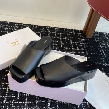 The Row Emi Flatform Sandal in Black Lambskin 5.5cm Heel 2025 (KL-25051527)