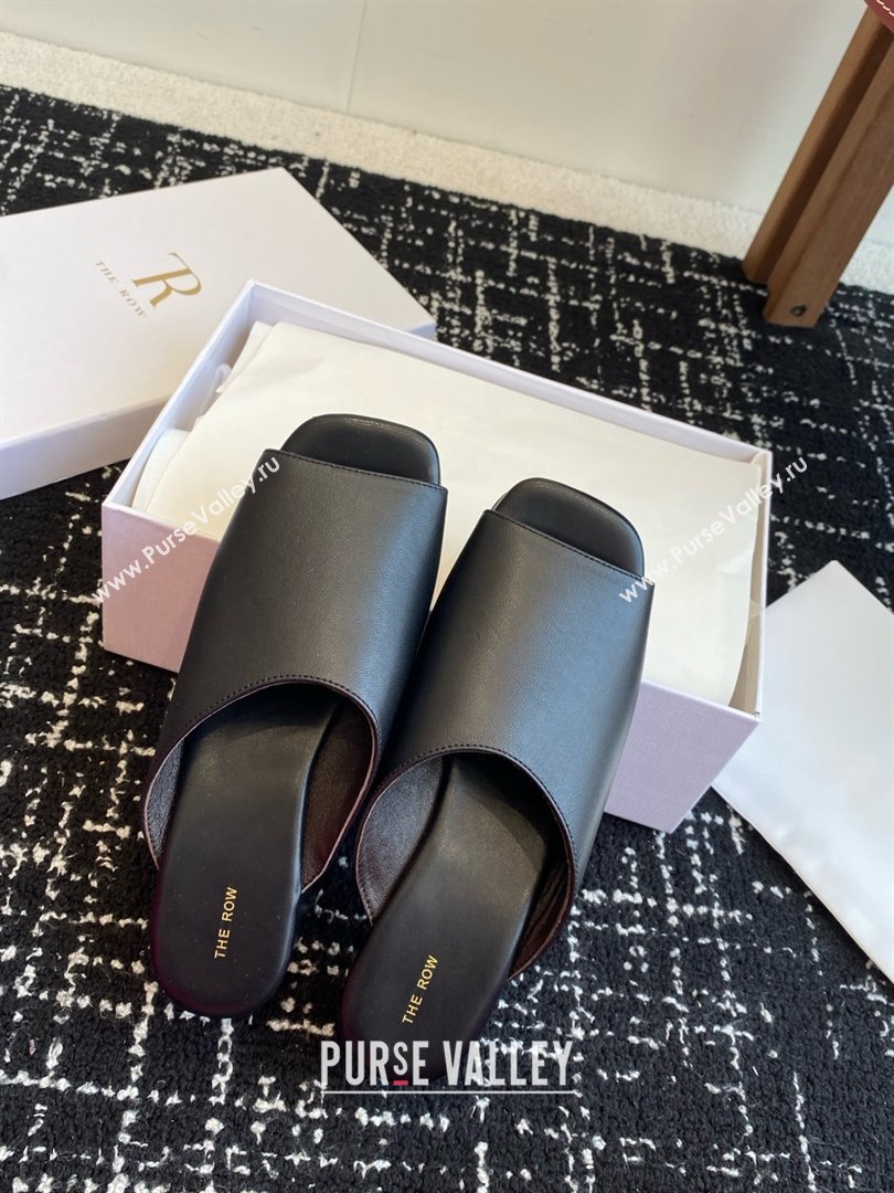The Row Emi Flatform Sandal in Black Lambskin 5.5cm Heel 2025 (KL-25051527)