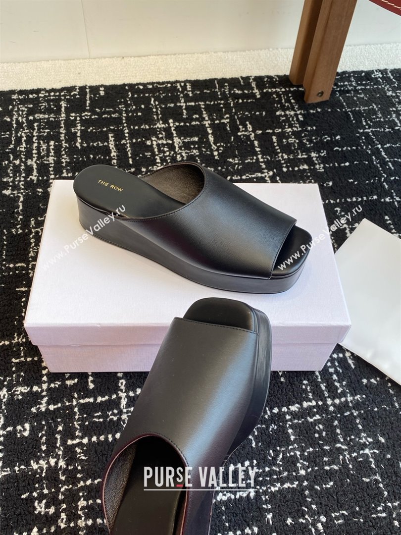 The Row Emi Flatform Sandal in Black Lambskin 5.5cm Heel 2025 (KL-25051527)
