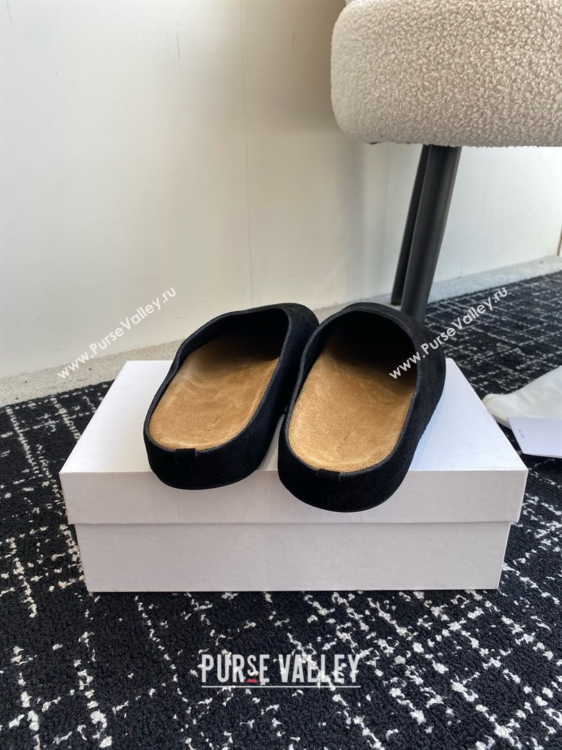 The Row Huge Mule in Suede Black 2025 (KL-25051517)