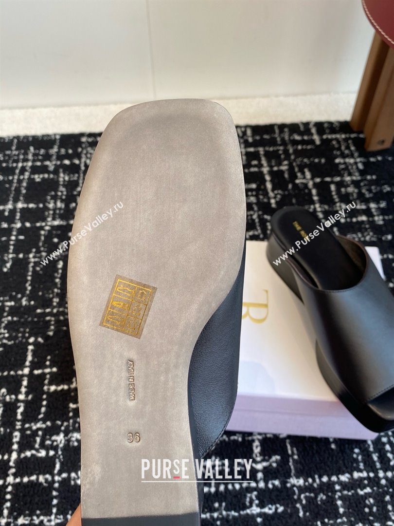 The Row Emi Flatform Sandal in Black Lambskin 5.5cm Heel 2025 (KL-25051527)