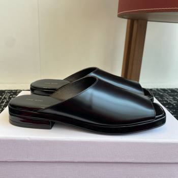 The Row Emi Mule in Polished Calfskin Black 2025 (KL-25051525)