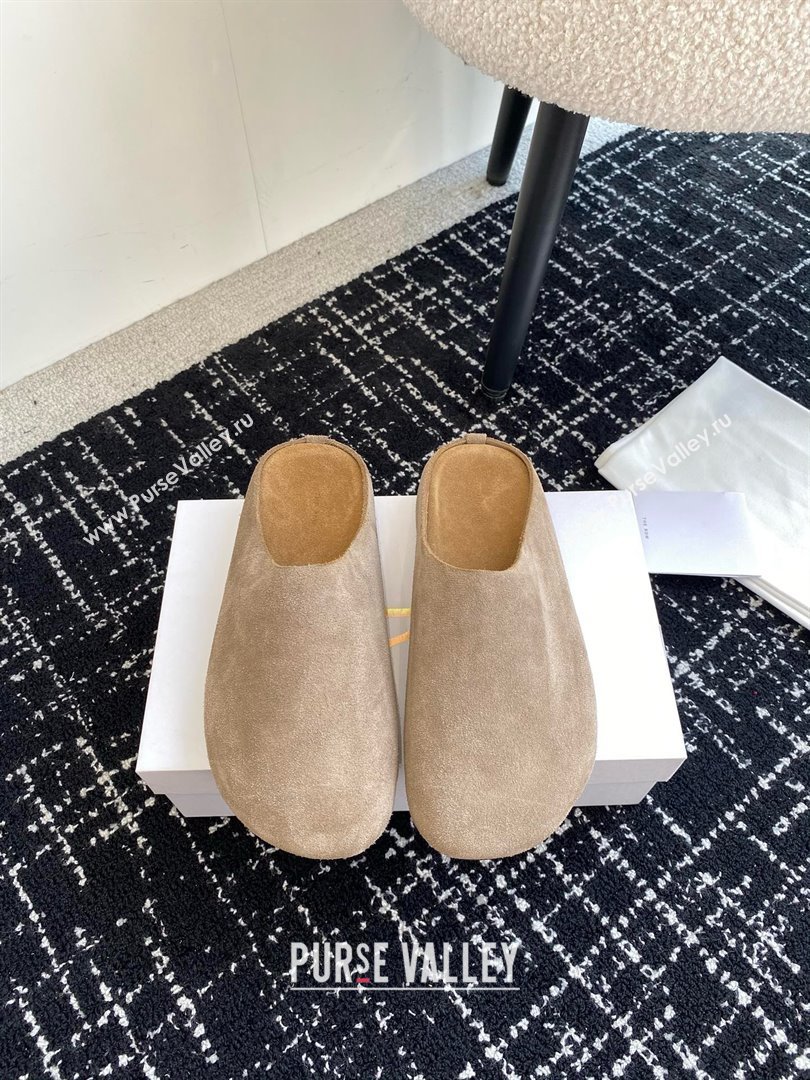 The Row Huge Mule in Suede Light Brown 2025 (KL-25051518)