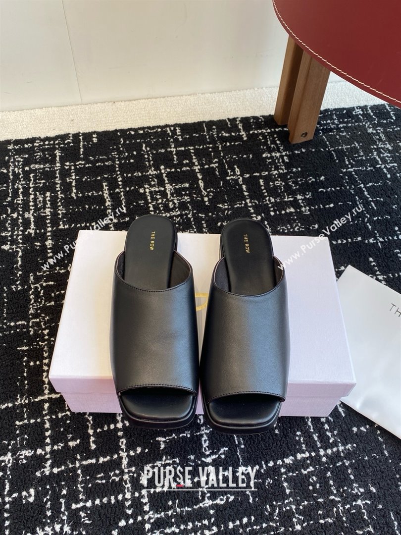 The Row Emi Mule in Black Lambskin 2025 (KL-25051523)