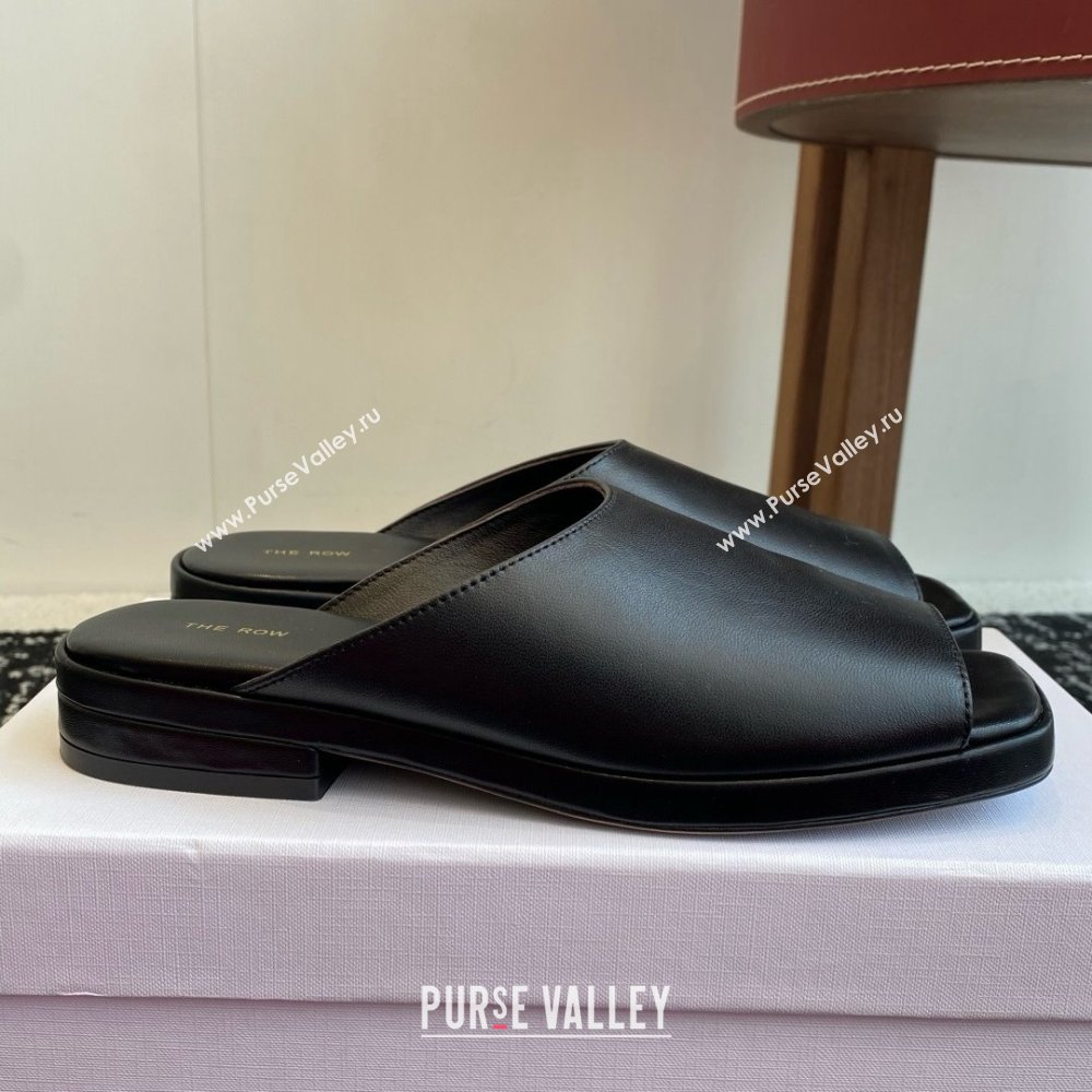 The Row Emi Mule in Black Lambskin 2025 (KL-25051523)