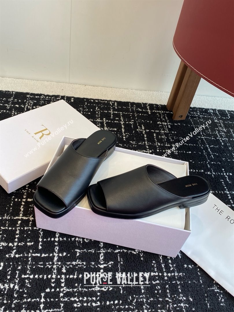 The Row Emi Mule in Black Lambskin 2025 (KL-25051523)