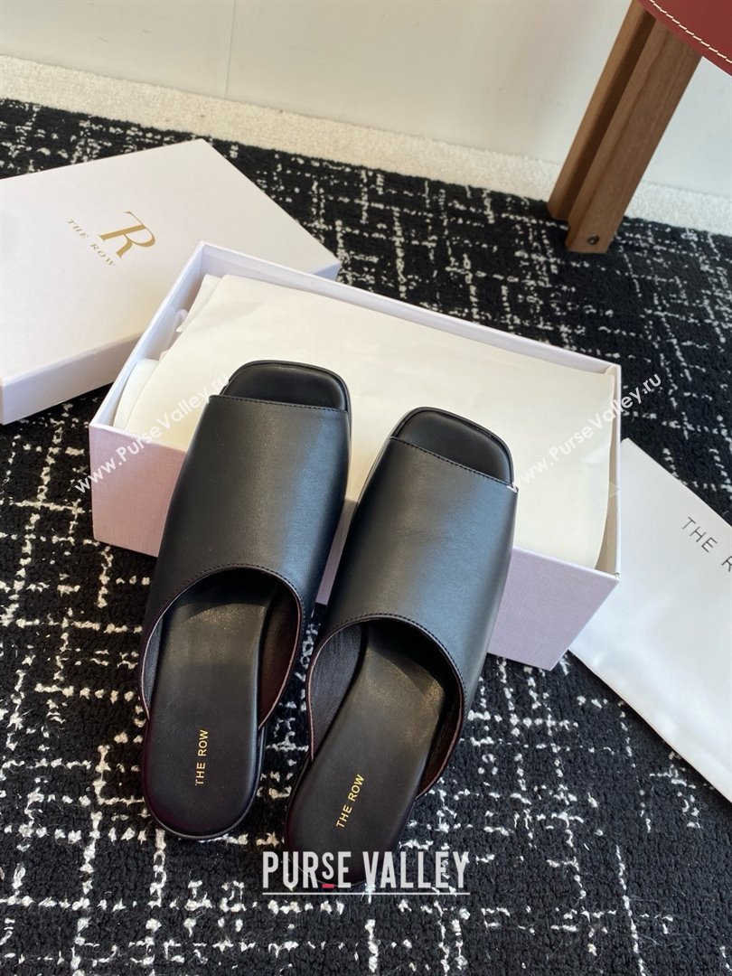 The Row Emi Mule in Black Lambskin 2025 (KL-25051523)