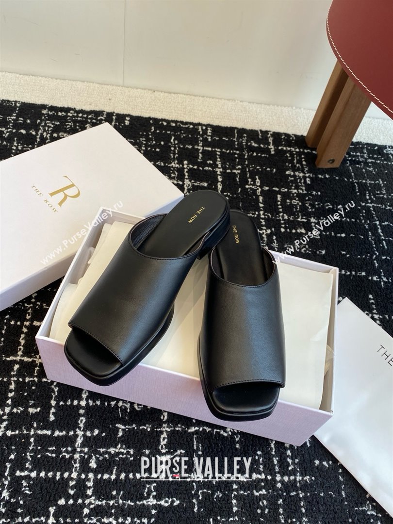 The Row Emi Mule in Black Lambskin 2025 (KL-25051523)