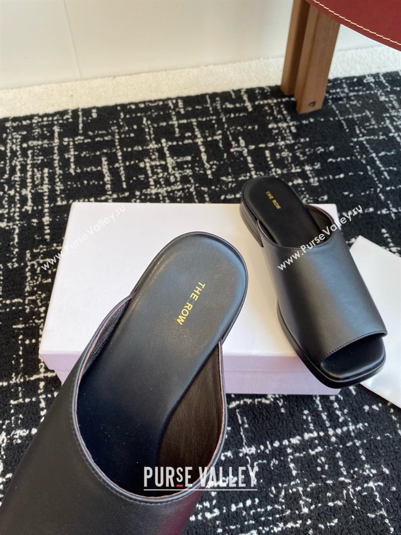 The Row Emi Mule in Black Lambskin 2025 (KL-25051523)