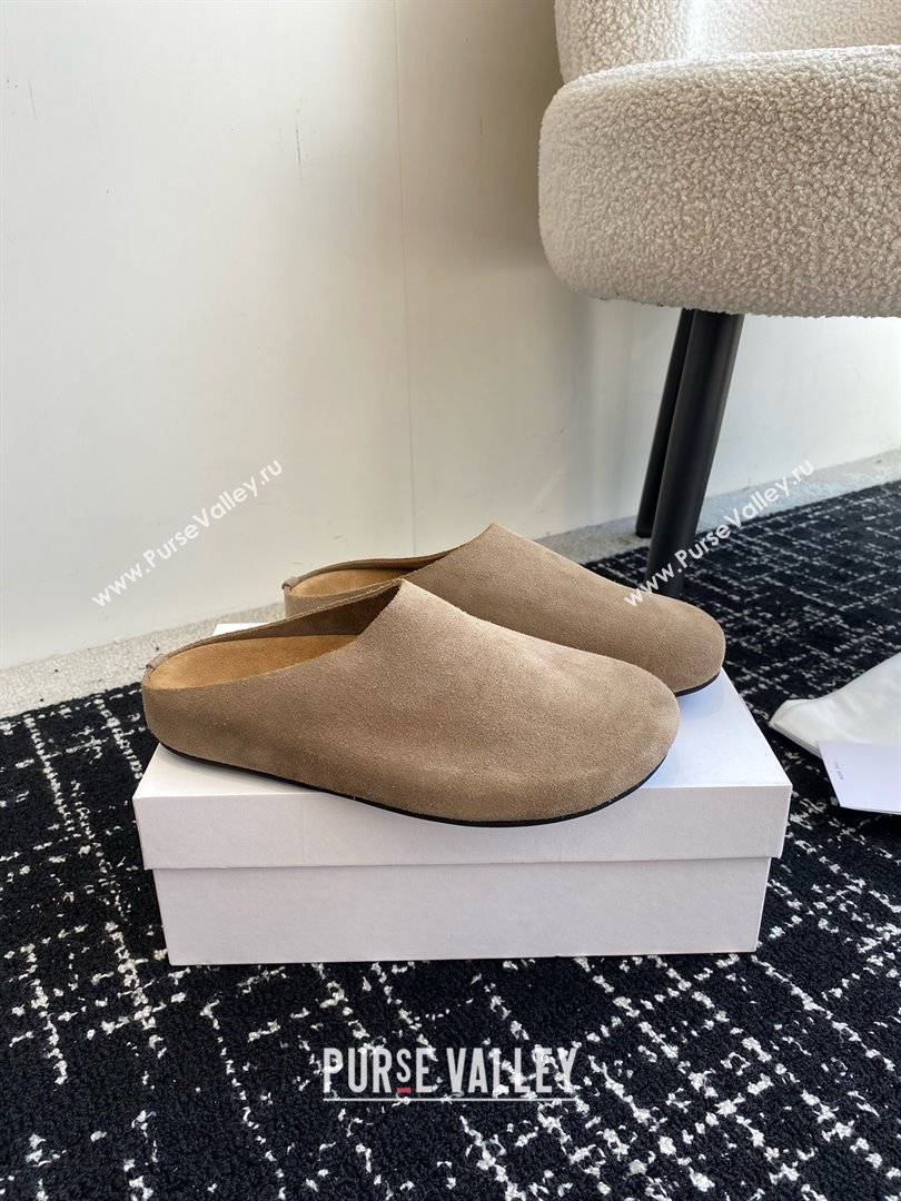 The Row Huge Mule in Suede Light Brown 2025 (KL-25051518)