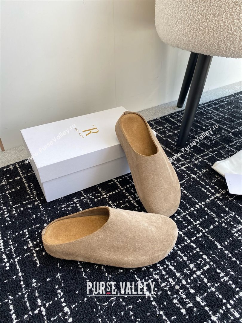 The Row Huge Mule in Suede Light Brown 2025 (KL-25051518)