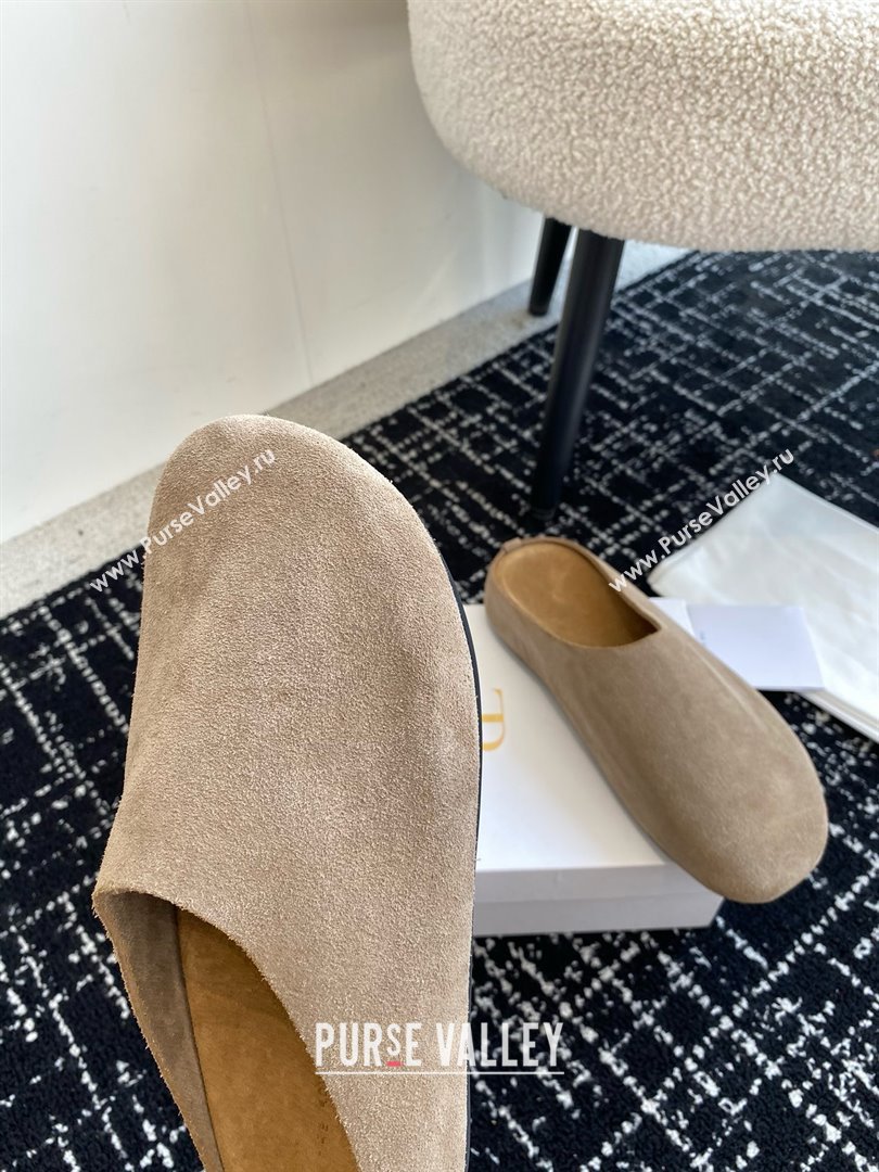 The Row Huge Mule in Suede Light Brown 2025 (KL-25051518)